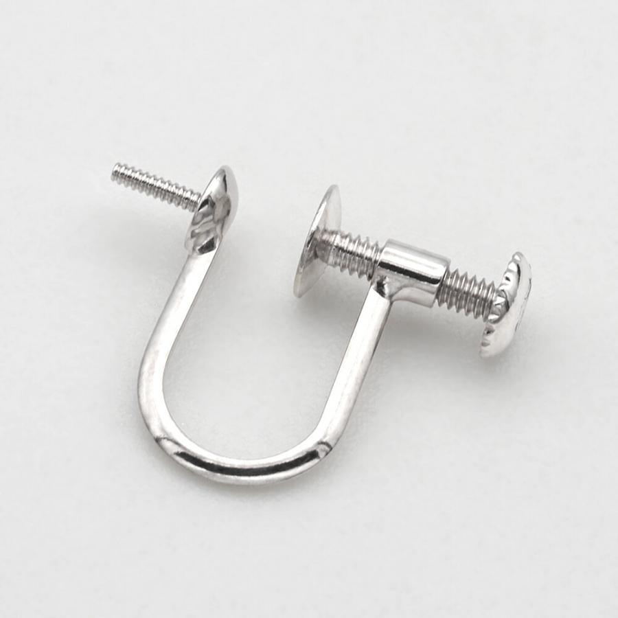 【1個売り】 イヤリングパーツ PT900 プラチナ ネジ式イヤリングパーツ つきさし付き 縦12.0mm ノンホール｜手芸用品 金具 部品 貴金属_3