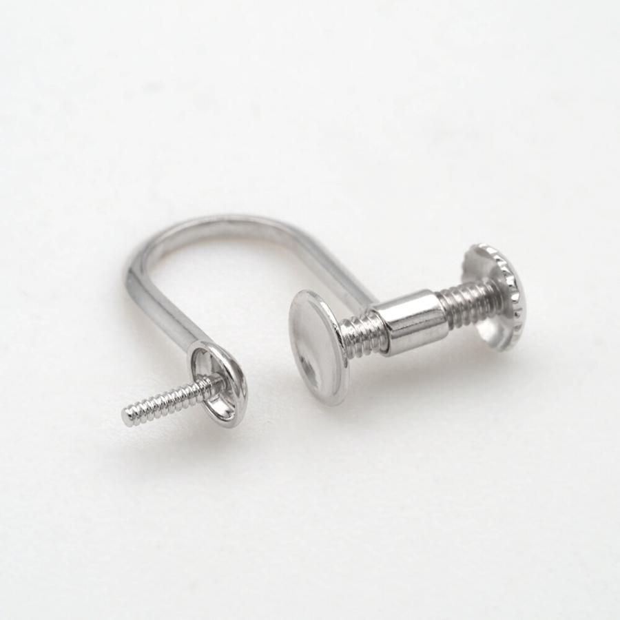 【1個売り】 イヤリングパーツ PT900 プラチナ ネジ式イヤリングパーツ つきさし付き 縦12.0mm ノンホール｜手芸用品 金具 部品 貴金属_4