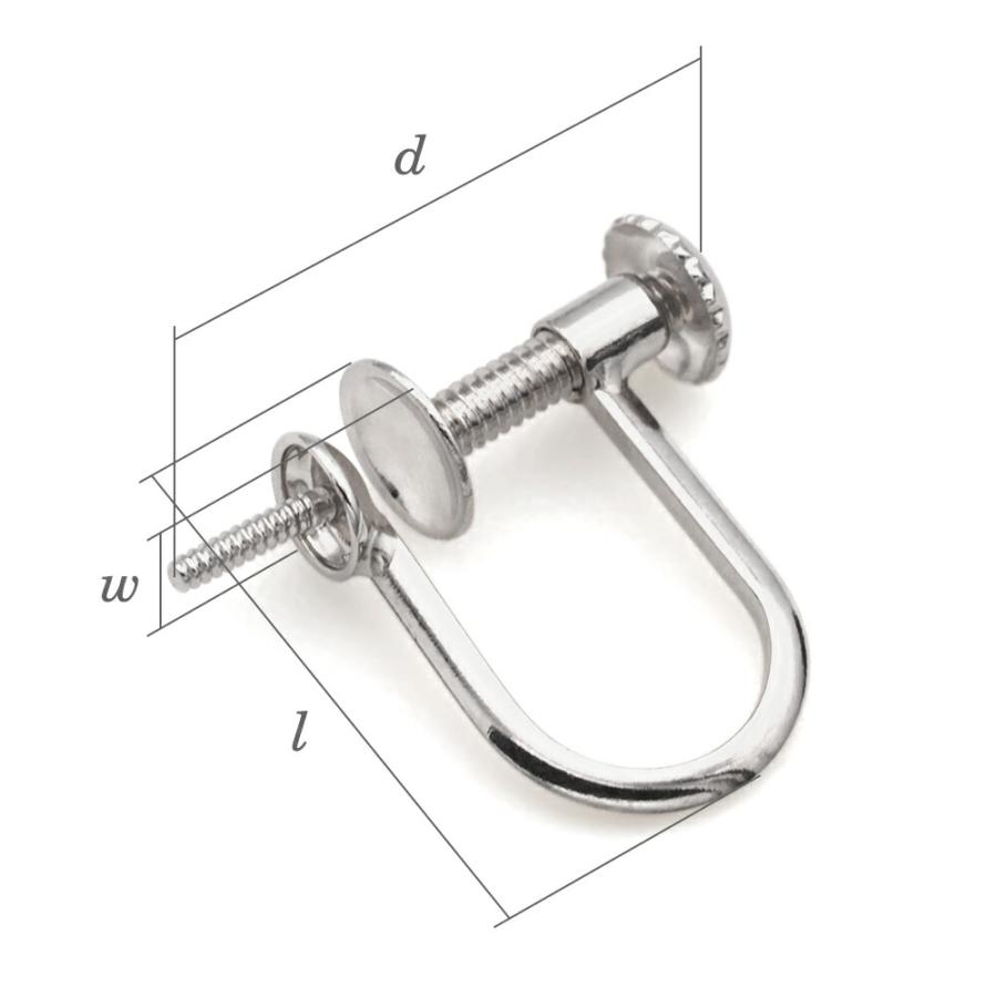 【1個売り】 イヤリングパーツ PT900 プラチナ ネジ式イヤリングパーツ つきさし付き 縦12.0mm ノンホール｜手芸用品 金具 部品 貴金属_5