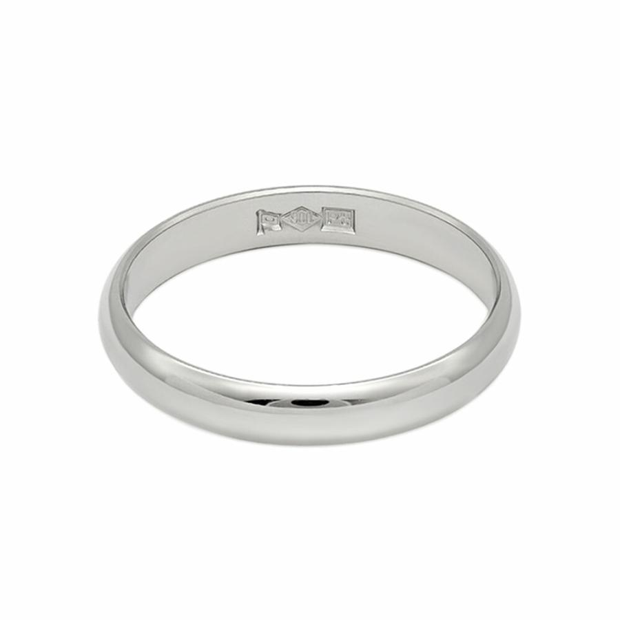指輪 PT900 プラチナ 甲丸リング 幅3.3mm 財務省造幣局検定マーク