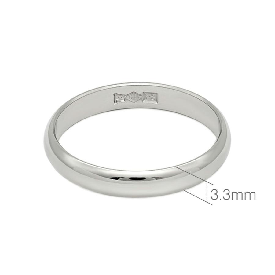 指輪 PT900 プラチナ 甲丸リング 幅3.3mm 財務省造幣局検定マーク
