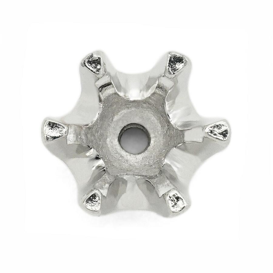 1個売り】 石枠 PT900 プラチナ 6本ティファニータイプ爪空枠 底丸型 1