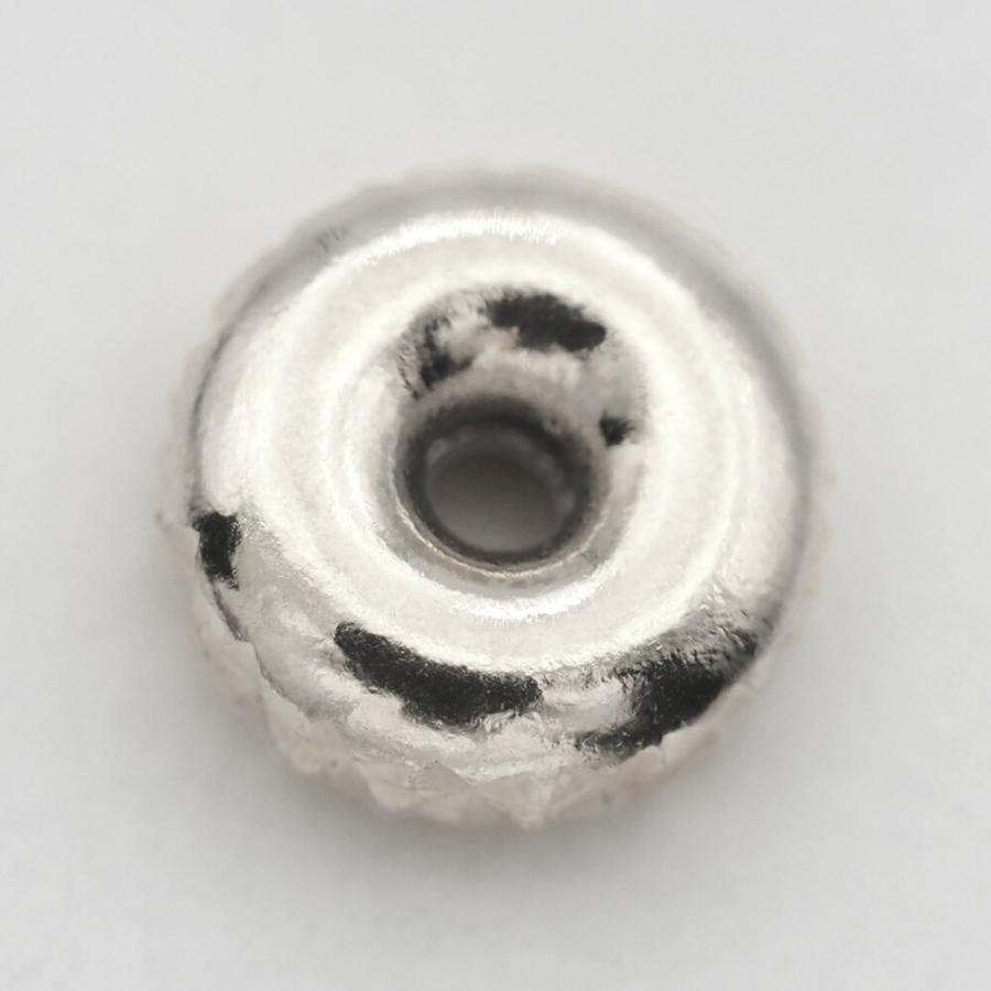 【1個売り】 ビーズパーツ PT850 プラチナ ドーナツ型 スターカット 外径5.7mm 高さ2.2mm 穴径1.2mm スペーサー ロンデル｜850pt 貴金属の画像
