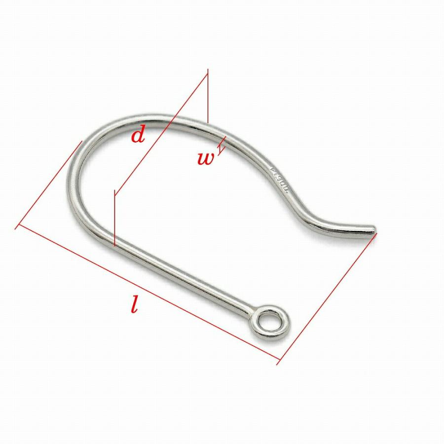 1個売り】 ピアスパーツ PT900 プラチナ フックピアスパーツ 線径0.70  