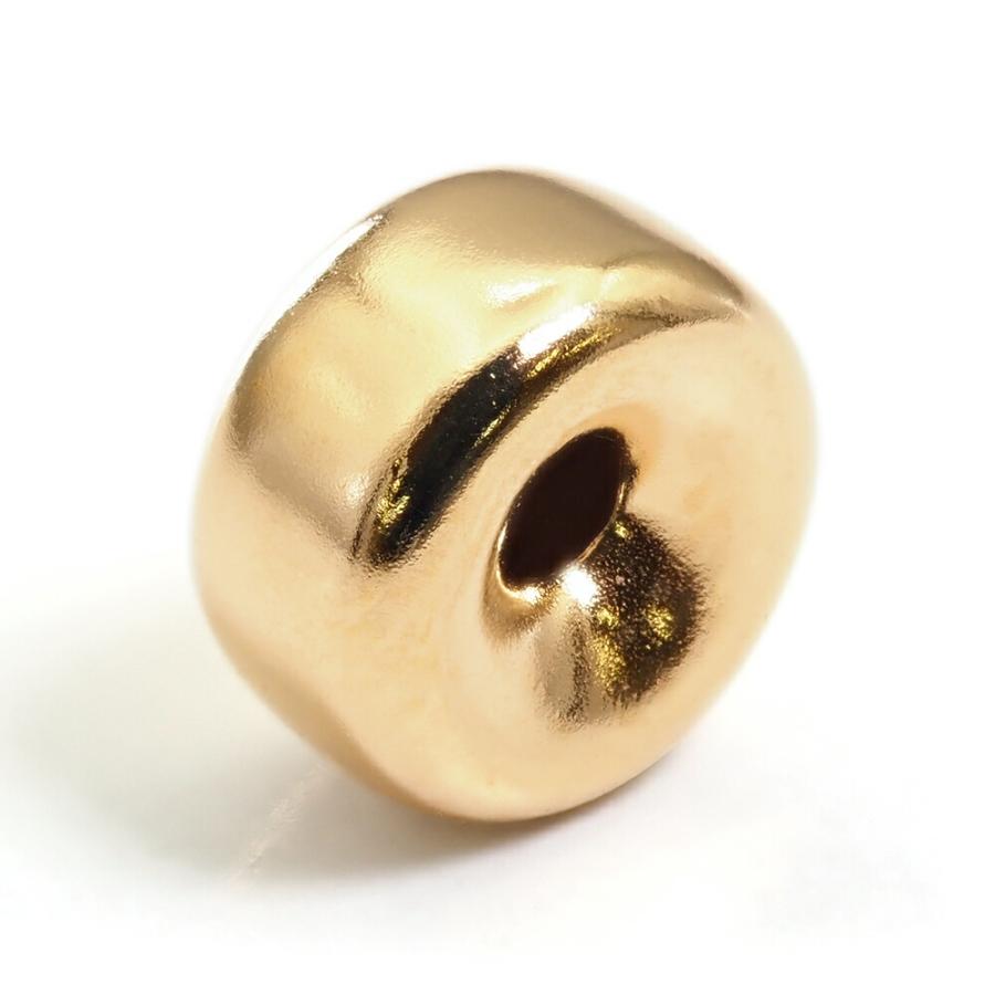1個売り】 ビーズパーツ 18金 イエローゴールド ドーナツ型 プレーン