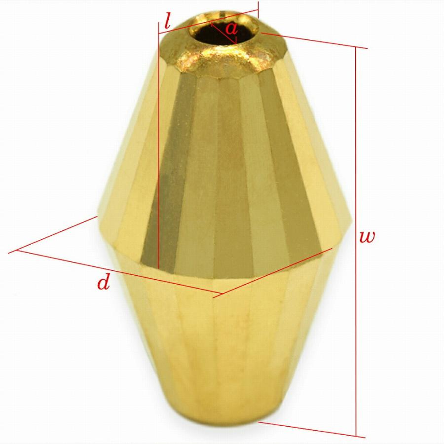 1個売り】 ビーズパーツ 18金 イエローゴールド フットボール型 ミラー