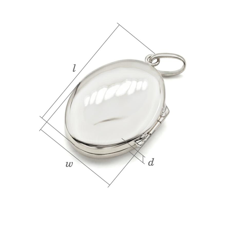 ペンダントトップ 14金 ホワイトゴールド 写真を仕舞えるロケット