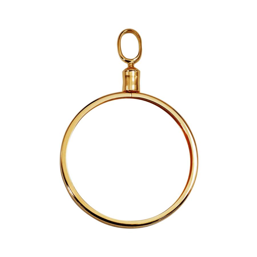 コイン空枠パーツ 18金 イエローゴールド ウィーン金貨1/4オンス専用 ペンダントトップ