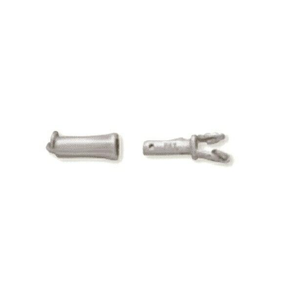 K18WG差し込み金具（名称 ベンリー）　1個売り　【新品】※K18WG刻印あり 1個売り】 留め具 18金 ホワイトゴールド 差し込み式筒型クラスプ 縦