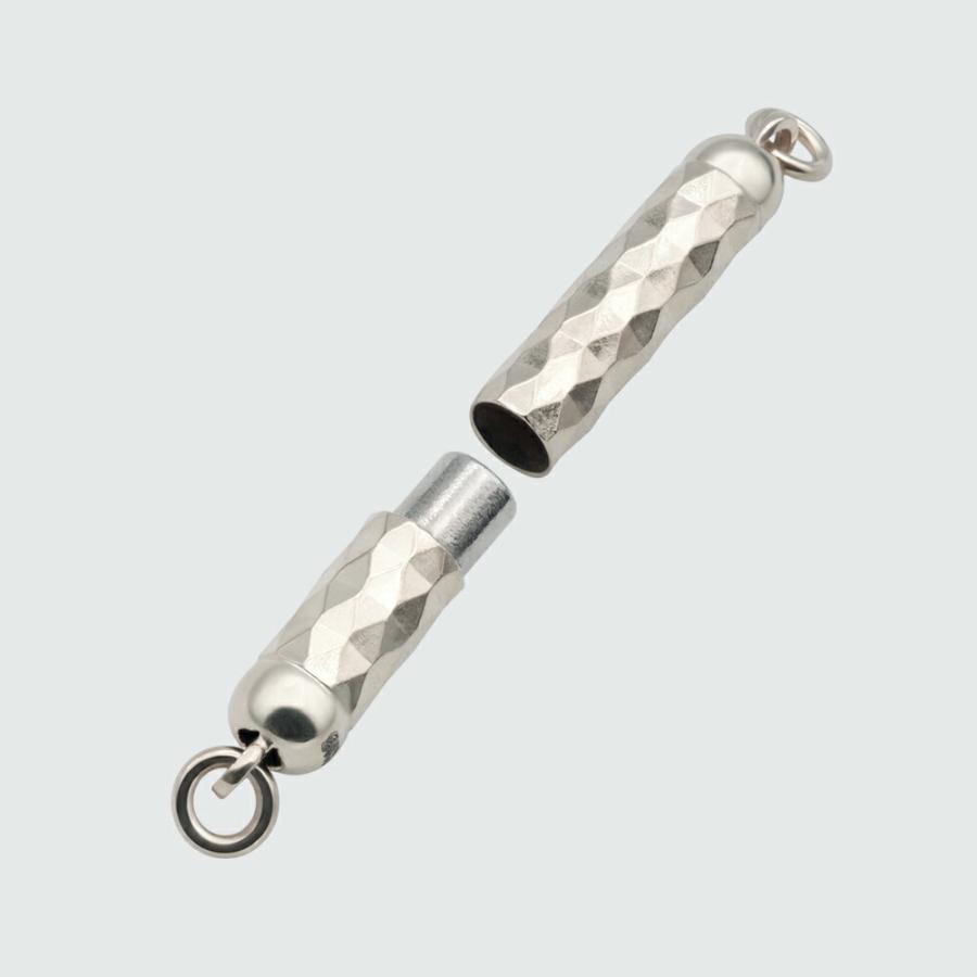 1個売り】 留め具 18金 ホワイトゴールド マグネット式筒型クラスプ