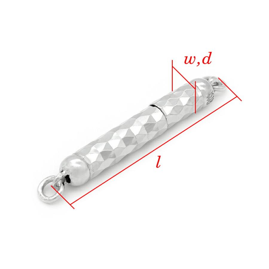 1個売り】 留め具 18金 ホワイトゴールド マグネット式筒型
