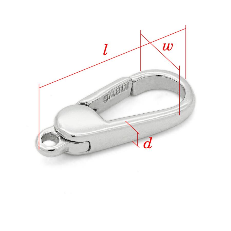 【1個売り】 留め具 18金 ホワイトゴールド フリーフック 縦11.0mm 横4.5mm カニカン カニ環 クラスプ｜手芸用品 パーツ 部品 K18WG 貴金属_5