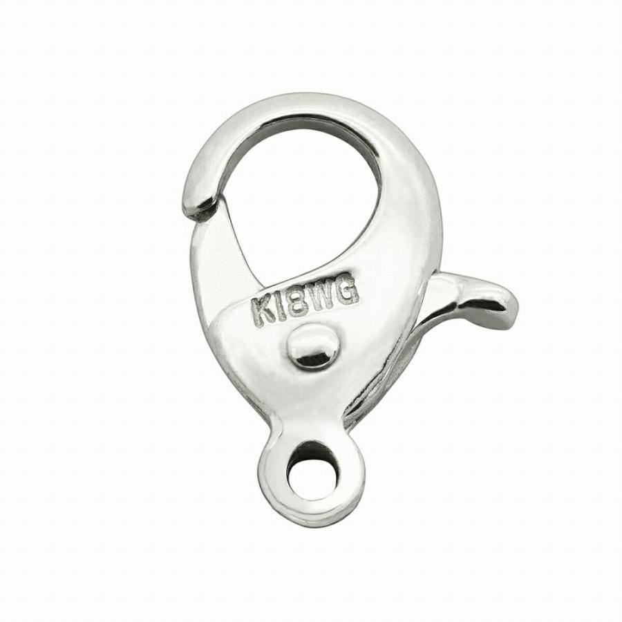 1個売り】 留め具 18金 ホワイトゴールド 楽フック 縦9.0mm 横6.5mm