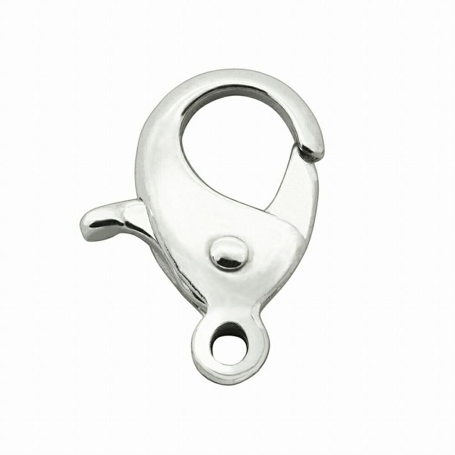 1個売り】 留め具 18金 ホワイトゴールド 楽フック 縦9.0mm 横6.5mm