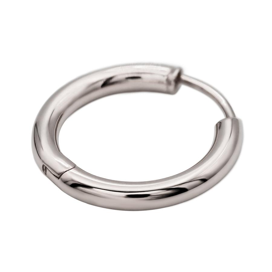 【バラ売り/1個】 ピアス 18金 ホワイトゴールド パイプフープピアス 幅2.0mm 直径14.0mm｜K18WG 貴金属 ジュエリー レディース メンズ