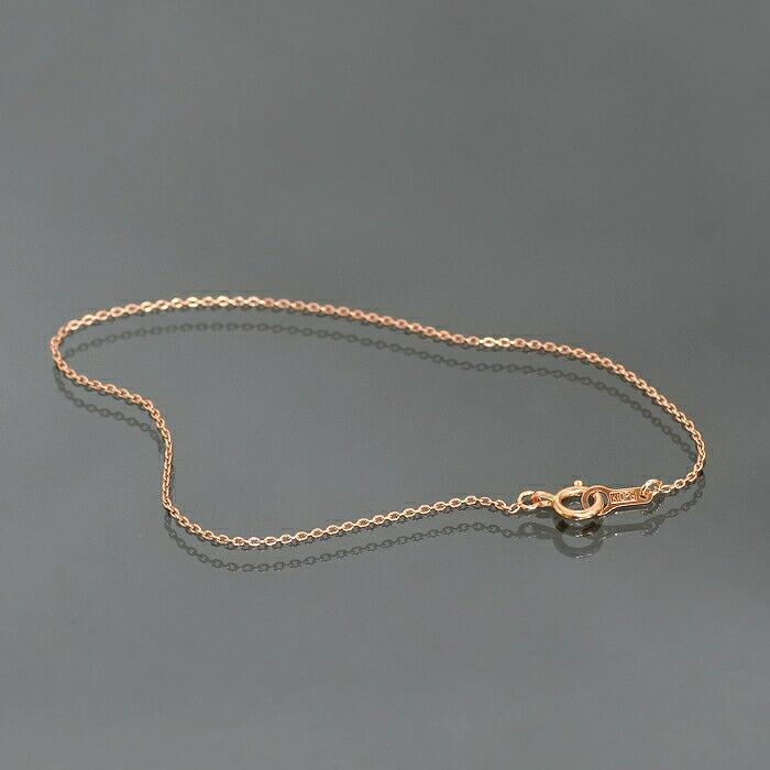 ブレスレット チェーン 10金 ピンクゴールド 小豆チェーン 幅0.8mm｜鎖