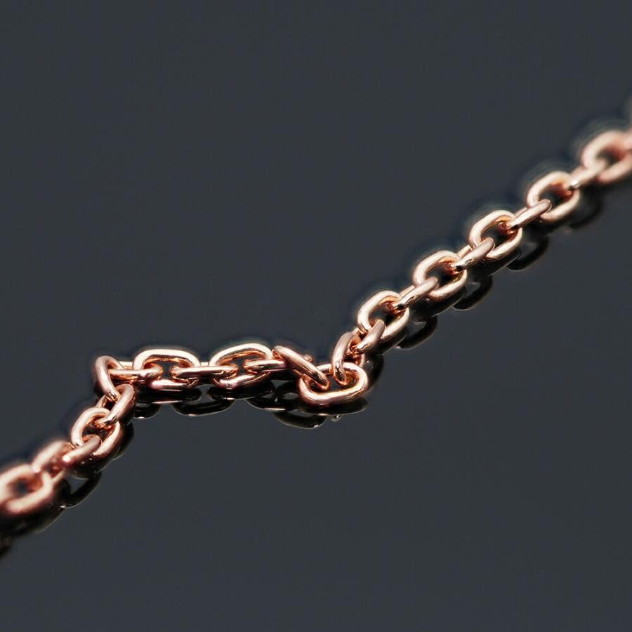 ブレスレット チェーン 10金 ピンクゴールド 小豆チェーン 幅0.8mm｜鎖