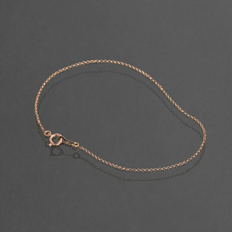 ブレスレット チェーン 10金 ピンクゴールド ロールチェーン 幅1.1mm