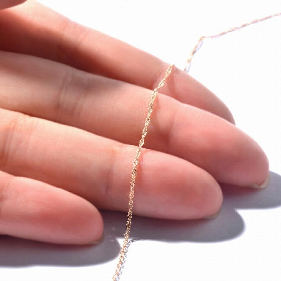 k10PGネックレスチェーン ネックレス チェーン 10金 ピンクゴールド スクリューチェーン 幅1.0mm