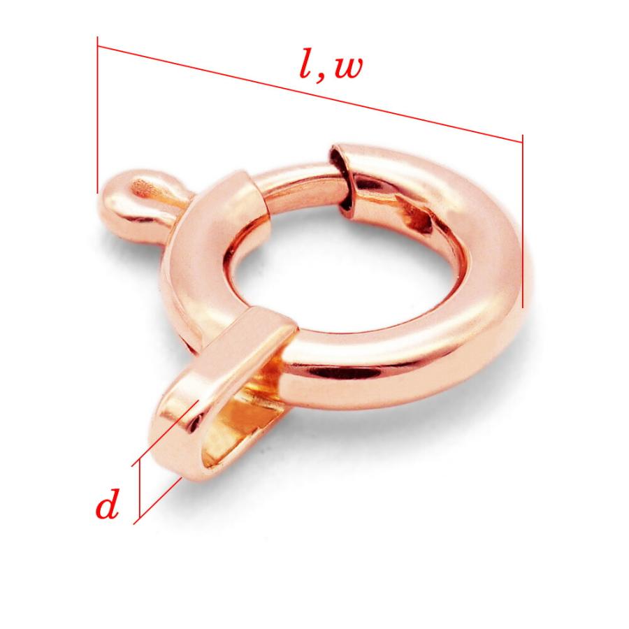 1個売り】 留め具 10金 ピンクゴールド 引き輪 直径5.0mm ヒキワ
