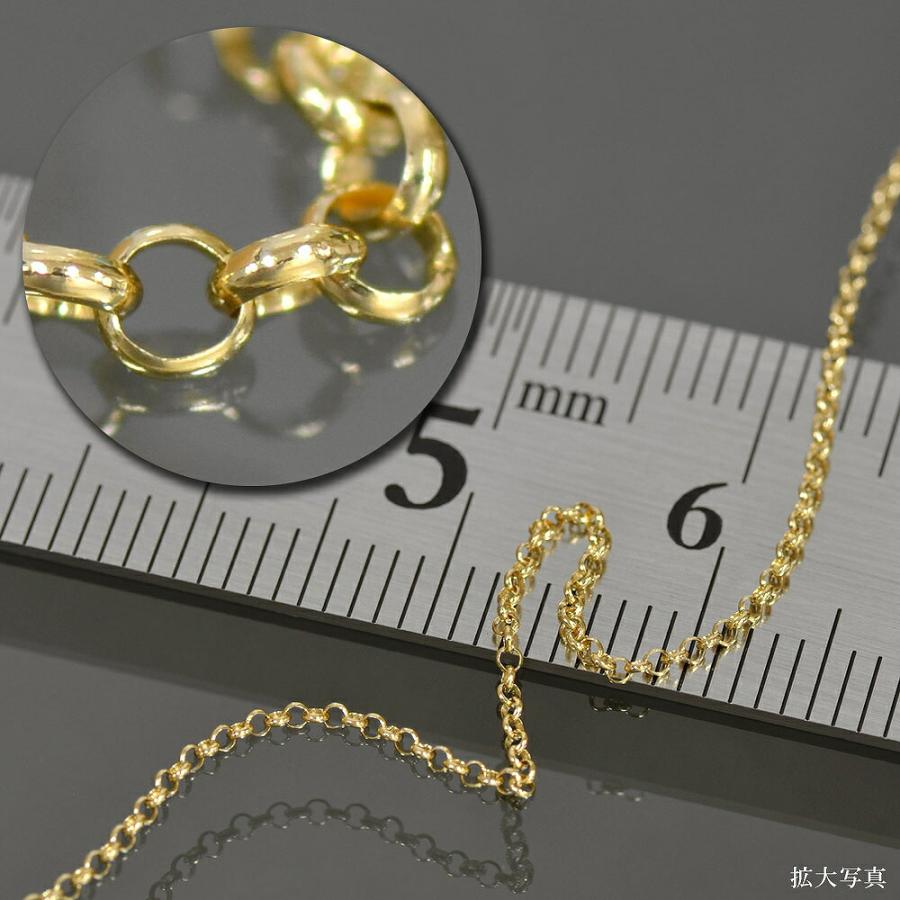 ブレスレット チェーン 10金 イエローゴールド ロールチェーン 幅1.1mm
