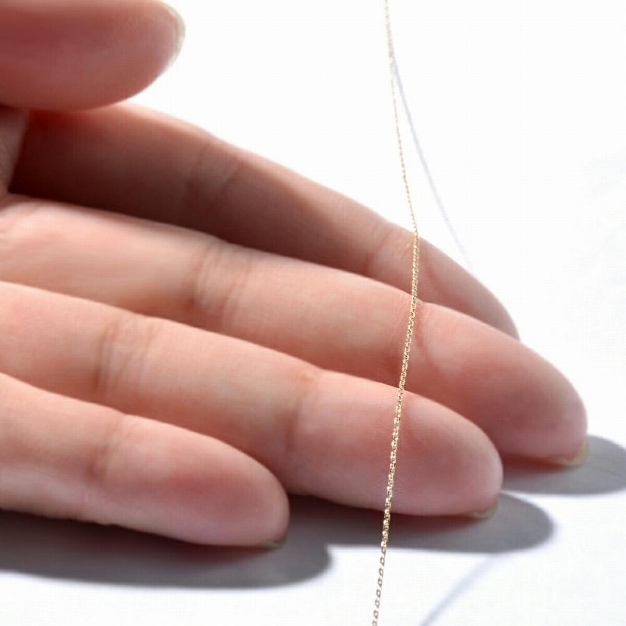 ネックレス チェーン 10金 イエローゴールド 4面カット小豆チェーン 幅