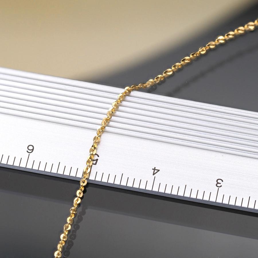 ネックレス チェーン 10金 イエローゴールド フェイクモザイクチェーン 幅1.1mm｜鎖 K10YG k10 10k 貴金属 ジュエリー レディース メンズの画像