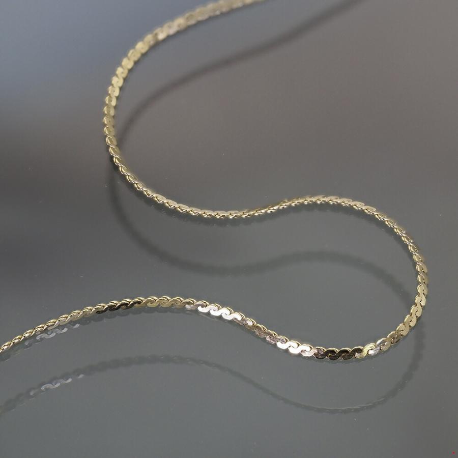 ネックレス チェーン 10金 イエローゴールド S字チェーン 幅0.75mm｜鎖