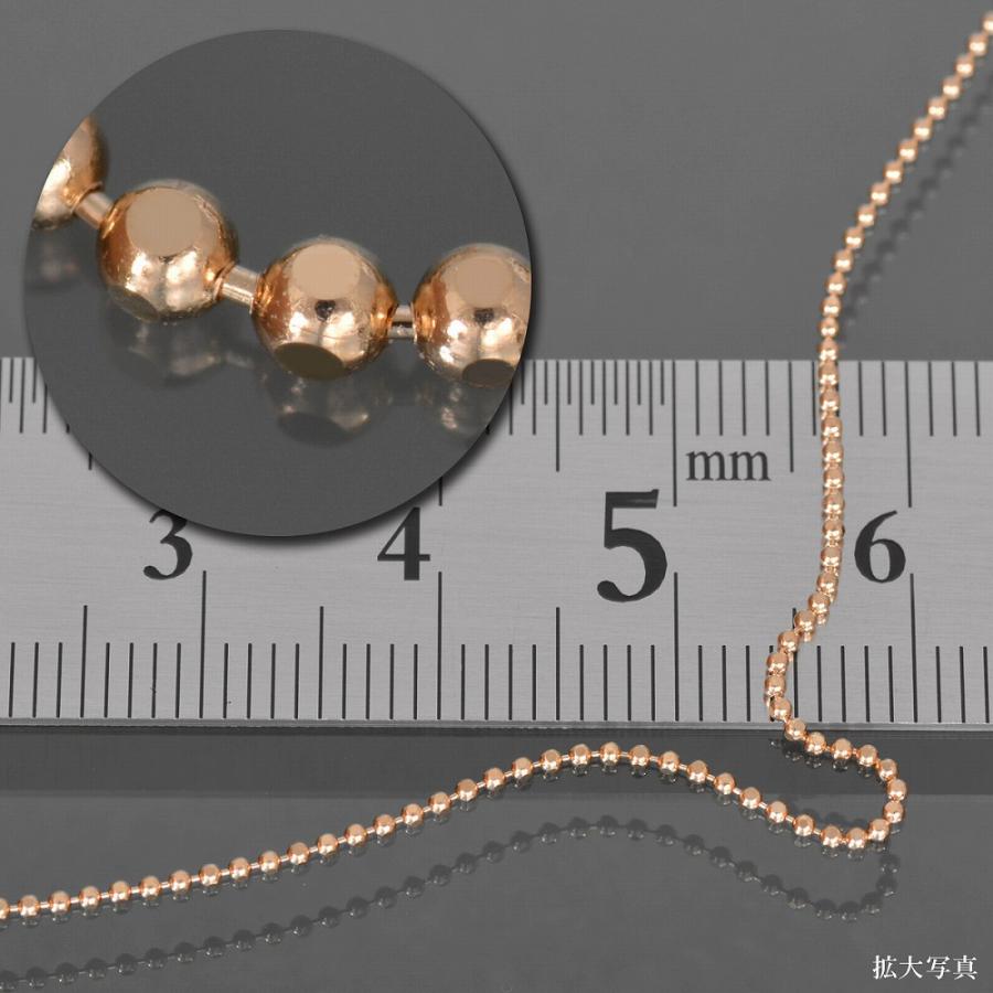 アンクレット チェーン 18金 ピンクゴールド カットボールチェーン 幅