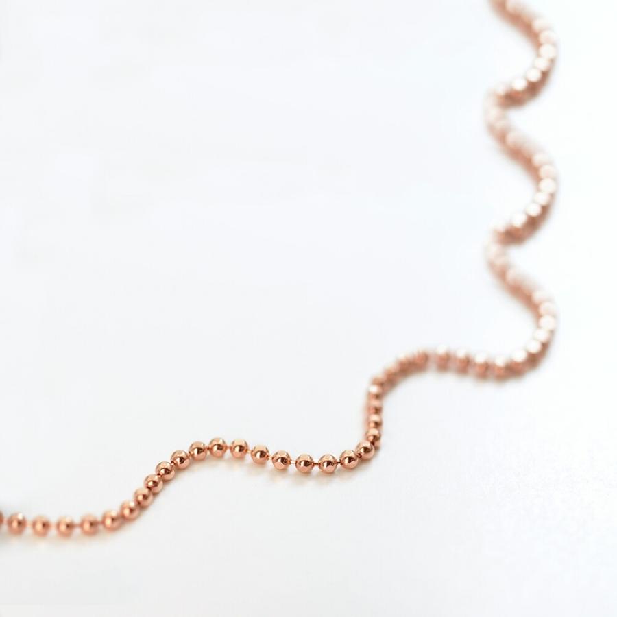 アンクレット チェーン 18金 ピンクゴールド カットボールチェーン 幅1.2mm 長さ24cm｜鎖 K18PG k18 18k 貴金属 レディース メンズの画像