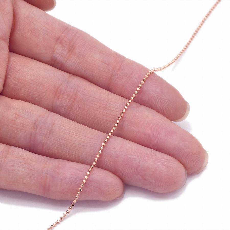 アンクレット チェーン 18金 ピンクゴールド カットボールチェーン 幅1.2mm 長さ24cm｜鎖 K18PG k18 18k 貴金属 レディース メンズの画像