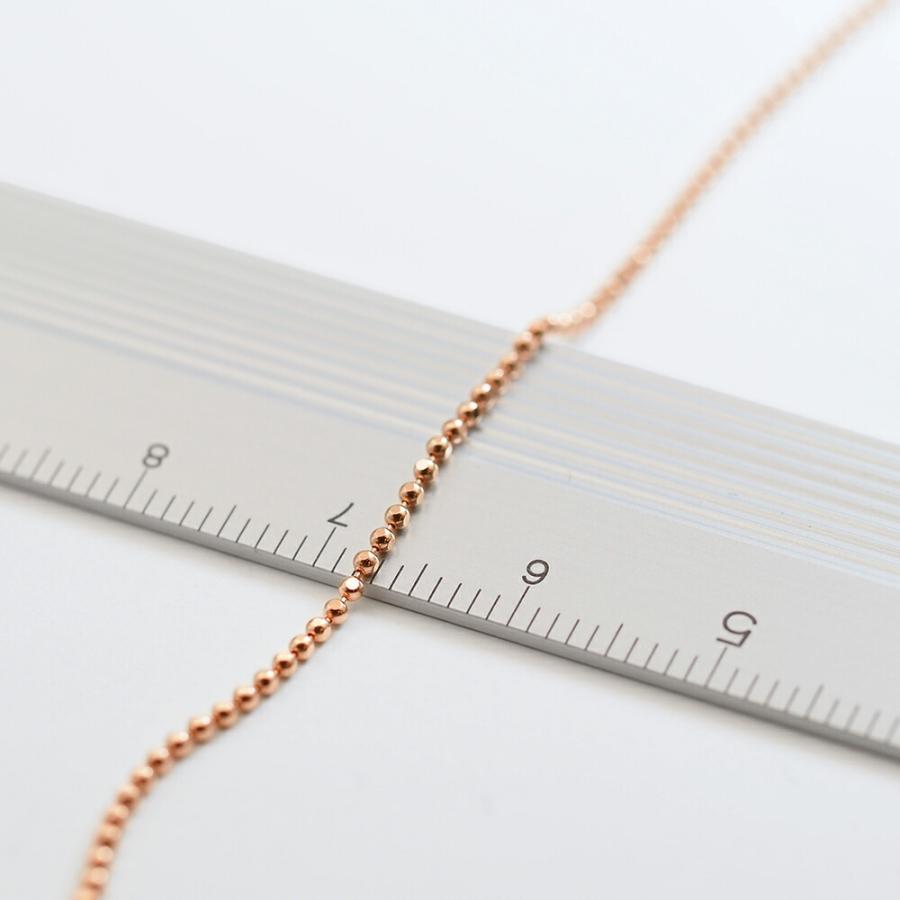 アンクレット チェーン 18金 ピンクゴールド カットボールチェーン 幅1.2mm 長さ24cm｜鎖 K18PG k18 18k 貴金属 レディース メンズの画像