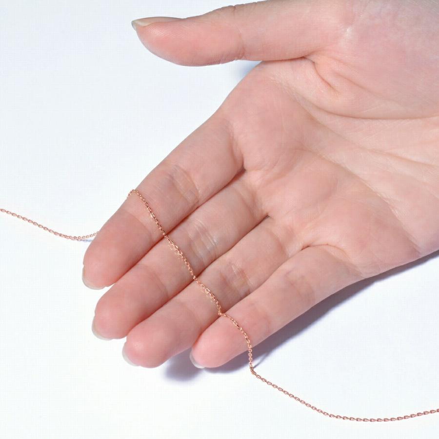 ブレスレット チェーン 18金 ピンクゴールド 4面カット小豆チェーン 幅1.0mm｜鎖 K18PG k18 18k 貴金属 ジュエリー レディース メンズの画像