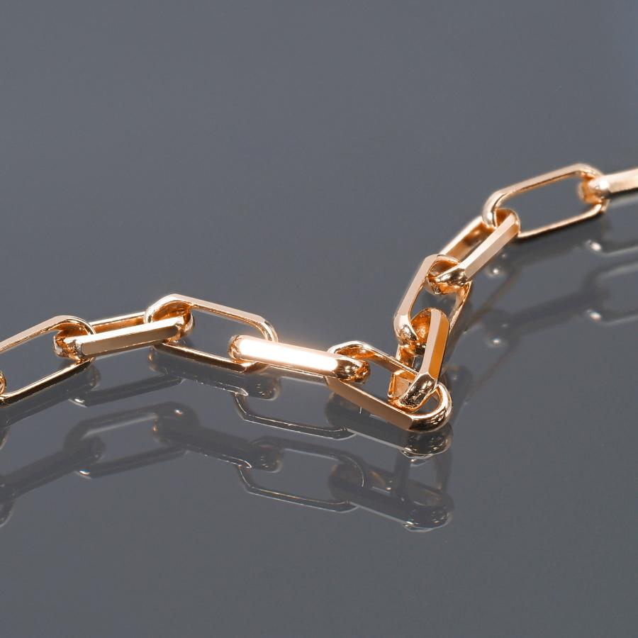 ブレスレット チェーン 18金 ピンクゴールド 6面カットロングロールチェーン 幅3.0mm｜鎖 K18PG k18 18k 貴金属 ジュエリーの画像