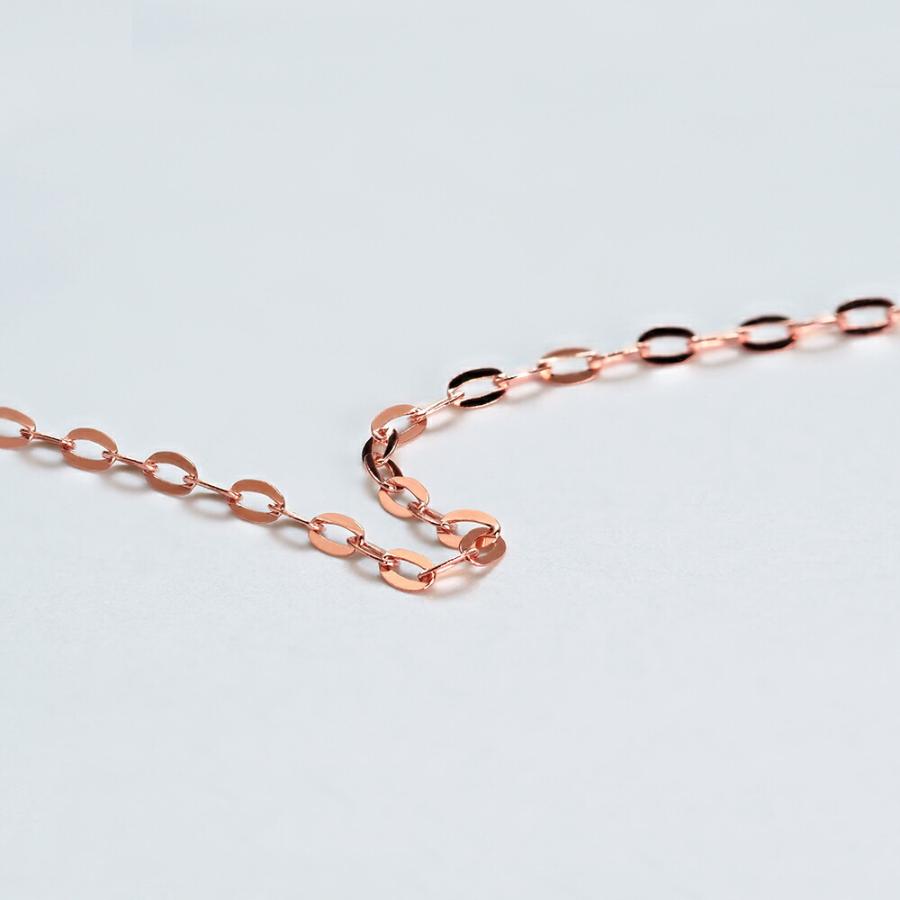 ブレスレット チェーン 18金 ピンクゴールド 小判みたいなチェーン 幅