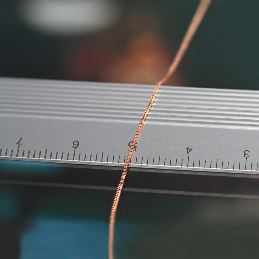 ブレスレット チェーン 18金 ピンクゴールド ベネチアンチェーン 幅0.6mm｜鎖 K18PG k18 18k 貴金属 ジュエリー レディース メンズの画像
