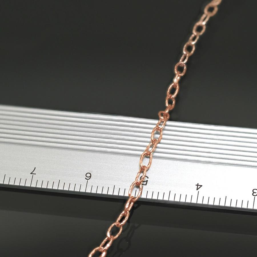 メガネチェーン 18金 ピンクゴールド カプリチェーン（筒型） 幅2.2mm