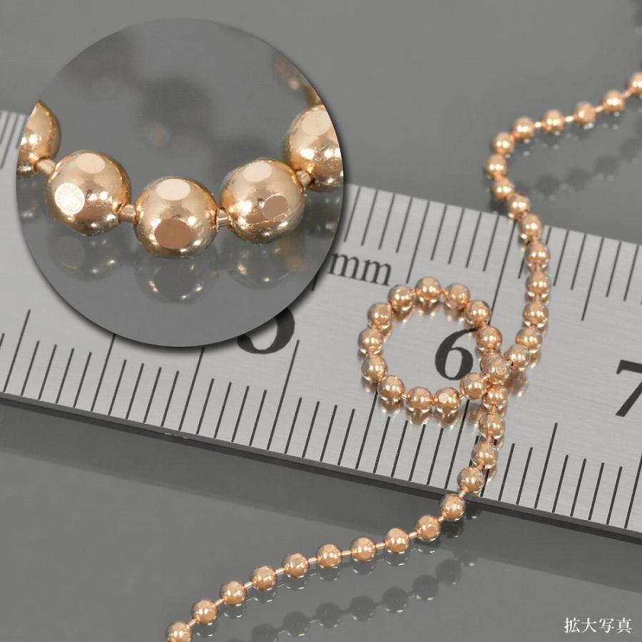 ネックレス チェーン 18金 ピンクゴールド カットボールチェーン 幅1.5mm｜鎖 K18PG k18 18k 貴金属 ジュエリー レディース メンズの画像