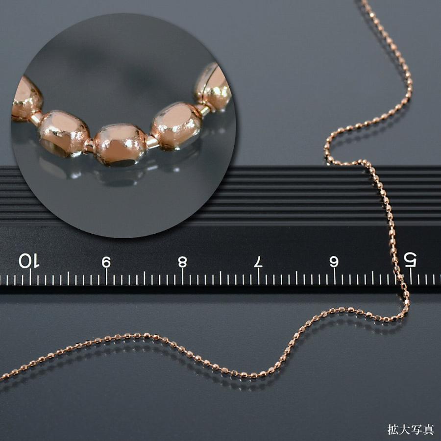 ネックレス チェーン 18金 ピンクゴールド カットボールチェーン 幅0.8mm｜鎖 K18PG k18 18k 貴金属 ジュエリー レディース メンズの画像