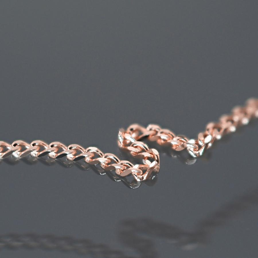 ネックレス チェーン 18金 ピンクゴールド 4面カット喜平チェーン 幅