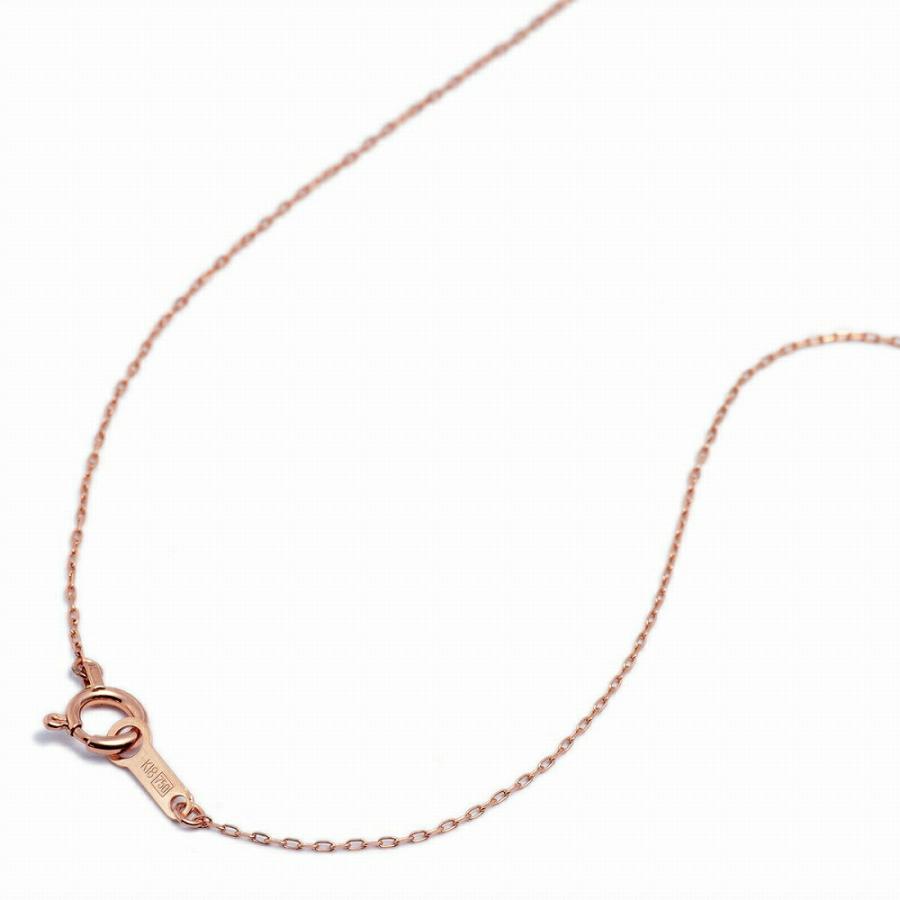 ネックレス チェーン 18金 ピンクゴールド 4面カット小豆