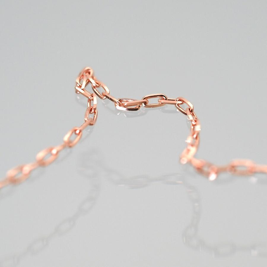 ネックレス チェーン 18金 ピンクゴールド グリームカット入り4面カットロング小豆チェーン 幅0.7mm｜鎖 K18PG k18 18k 貴金属 レディースの画像