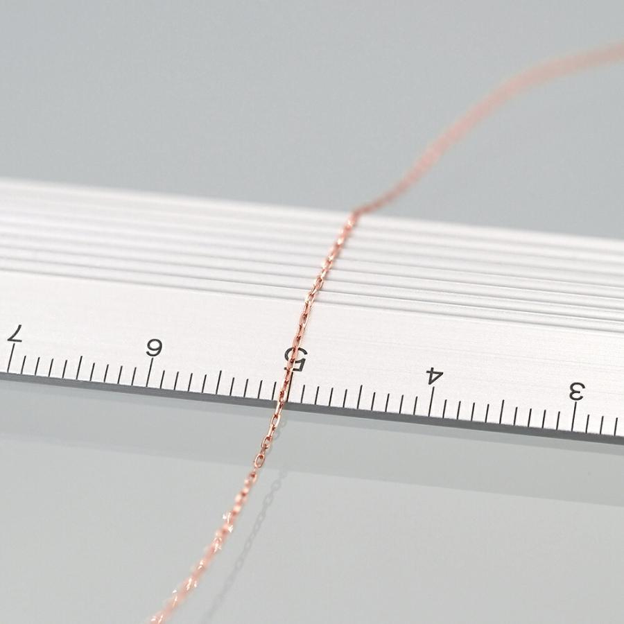 ネックレス チェーン 18金 ピンクゴールド グリームカット入り4面カットロング小豆チェーン 幅0.7mm｜鎖 K18PG k18 18k 貴金属 レディースの画像
