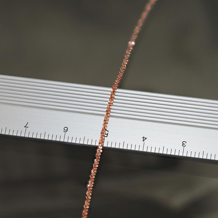 ネックレス チェーン 18金 ピンクゴールド ミラクルチェーン 幅1.3mm｜鎖 K18PG k18 18k 貴金属 ジュエリー レディース メンズの画像
