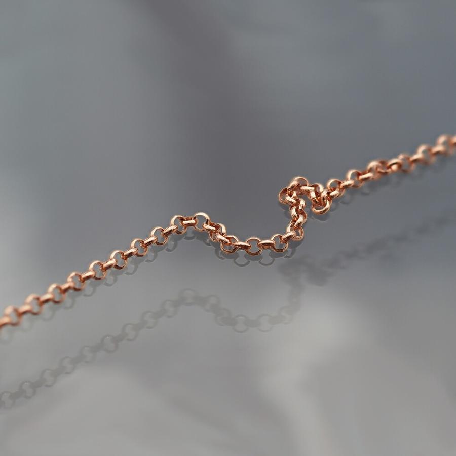 ネックレス チェーン 18金 ピンクゴールド ロールチェーン 幅1.0mm｜鎖