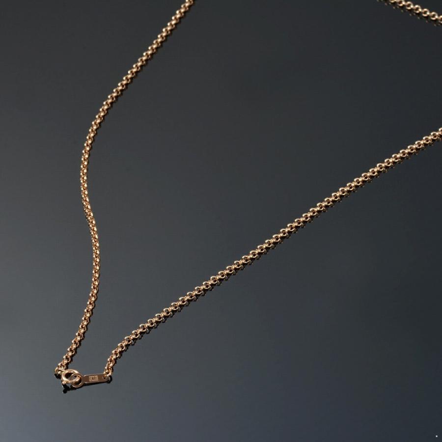 ネックレス チェーン 18金 ピンクゴールド ロールチェーン 幅2.4mm｜鎖