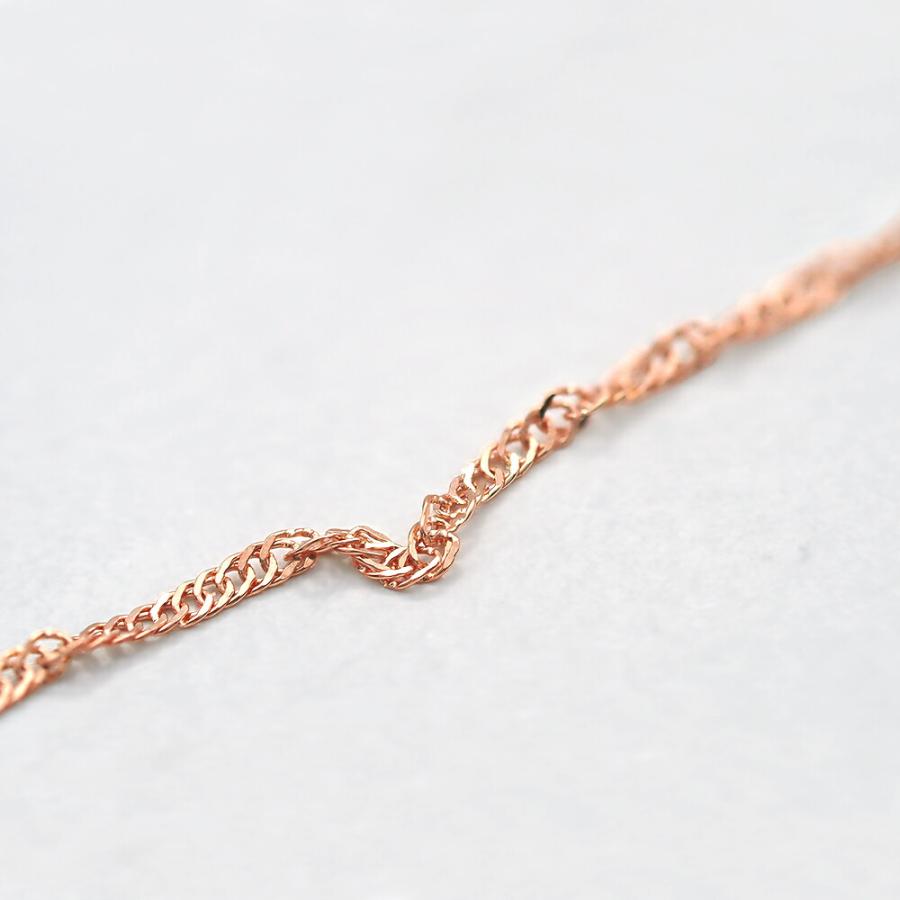 ネックレス チェーン 18金 ピンクゴールド スクリューチェーン 幅1.0mm｜鎖 K18PG k18 18k 貴金属 ジュエリー レディース メンズの画像