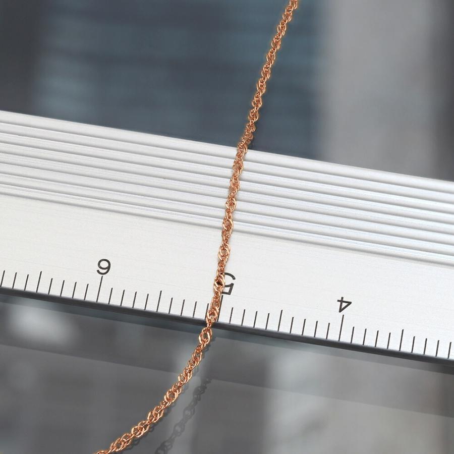 ネックレス チェーン 18金 ピンクゴールド スクリューチェーン 幅1.0mm｜鎖 K18PG k18 18k 貴金属 ジュエリー レディース メンズの画像