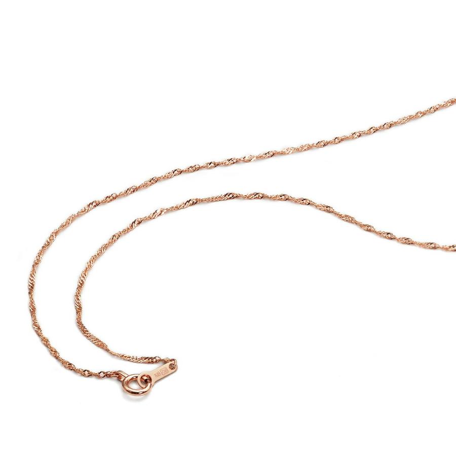 ネックレス チェーン 18金 ピンクゴールド スクリューチェーン 幅1.2mm