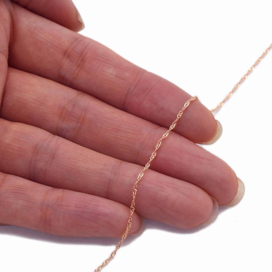 ネックレス チェーン 18金 ピンクゴールド スクリューチェーン 幅1.2mm